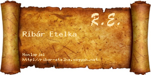 Ribár Etelka névjegykártya